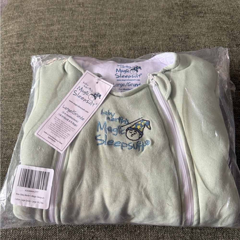 Baby Merlin's Magic Sleepsuit in Sage Green (NWT)